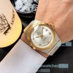Copy Omega Double Eagle Two Tone Watch Silver Dial 42mm